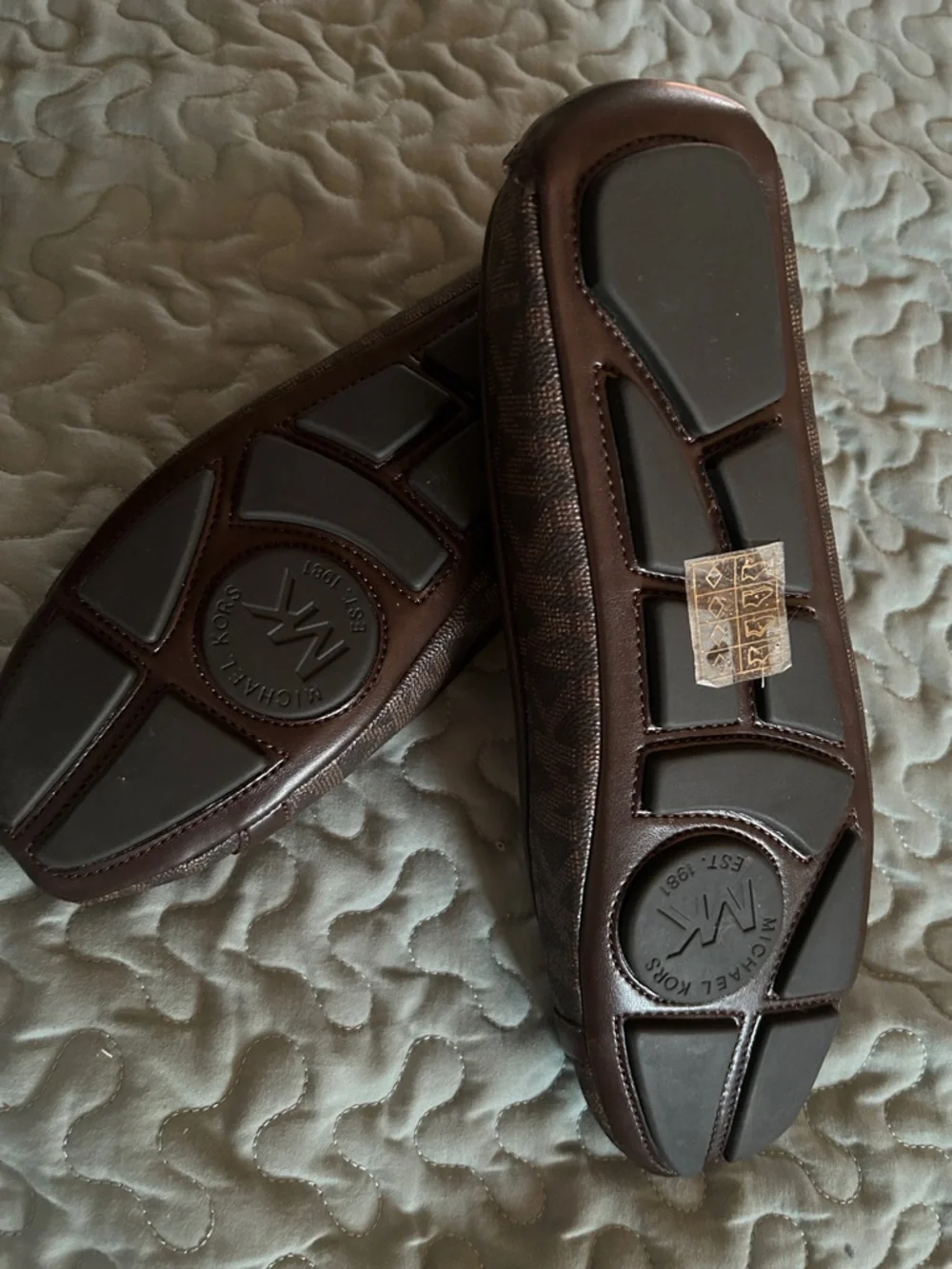 Michael Kors Dark Brown Logo MK Slip-On Loafers